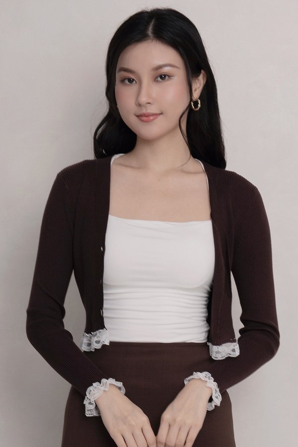 Kennedy Lace Cardi Chocolate