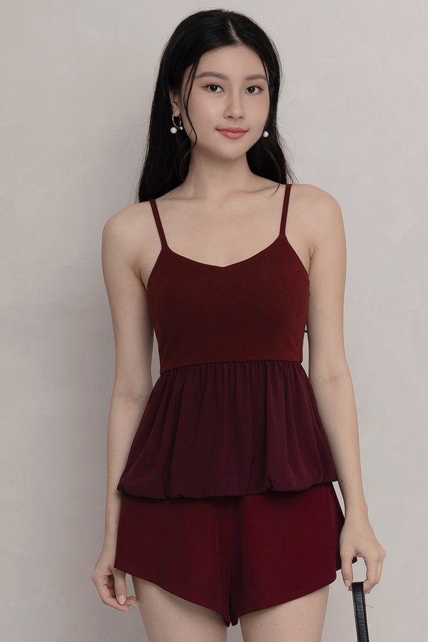 Sonnet Padded Bubble Top Maroon