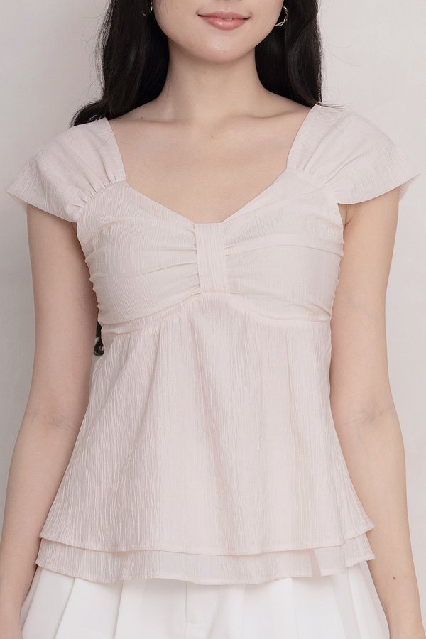 Stevie Crepe Top Baby Pink