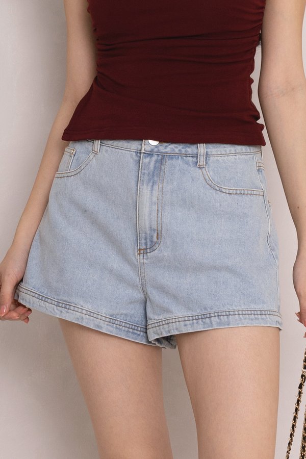 Tevena Denim Shorts Light Wash
