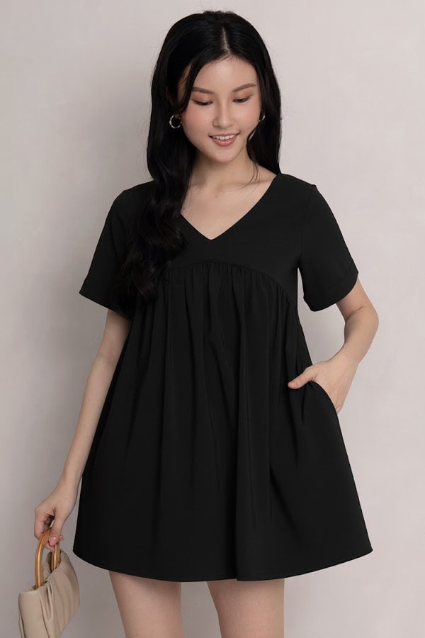 Kiki Romper Dress Black