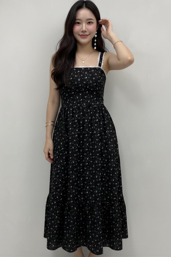 Agatha Dress Mini Black Bloom