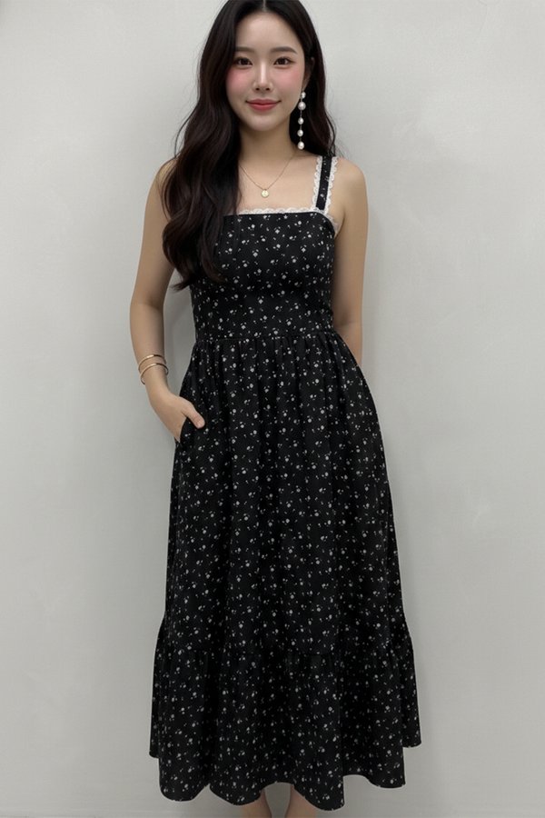 Agatha Dress Mini Black Bloom