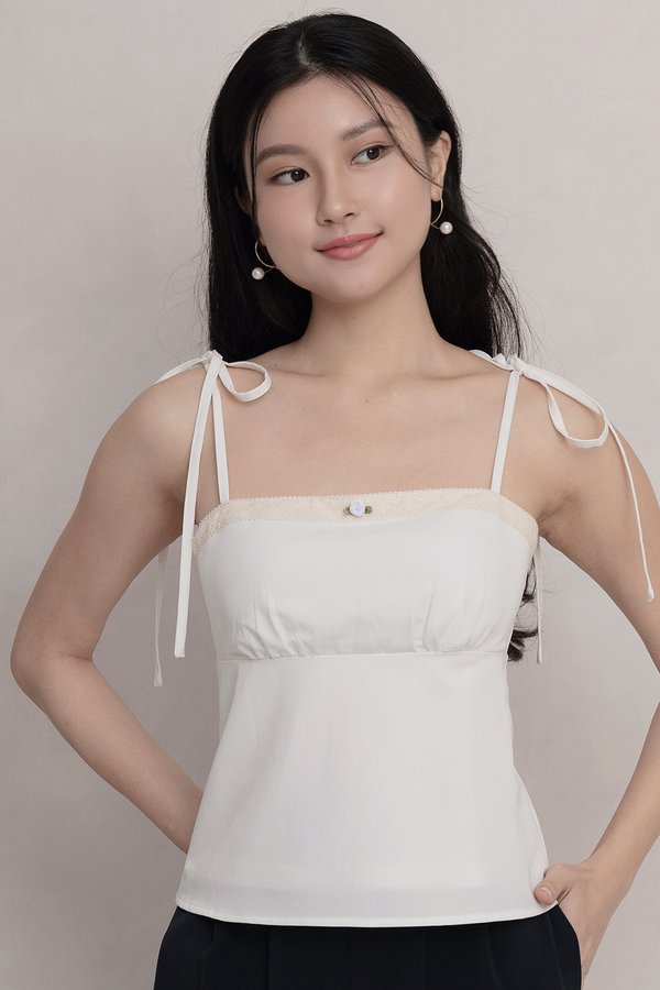 Leonie Padded Tie Top White