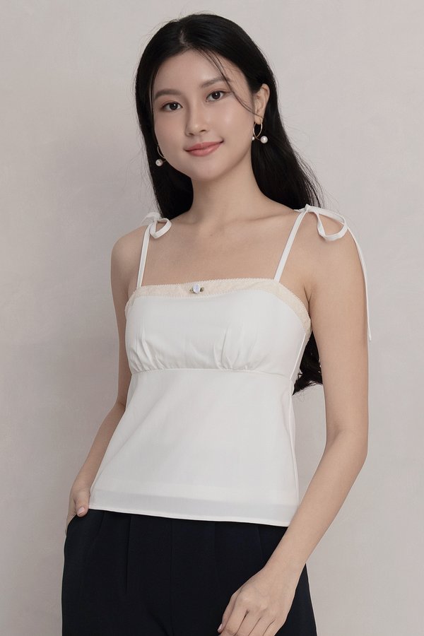Leonie Padded Tie Top White