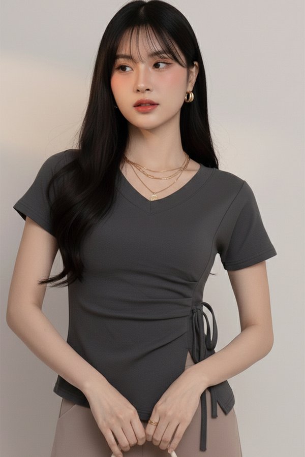 Lucia Padded Top Charcoal Grey *PLUSH*