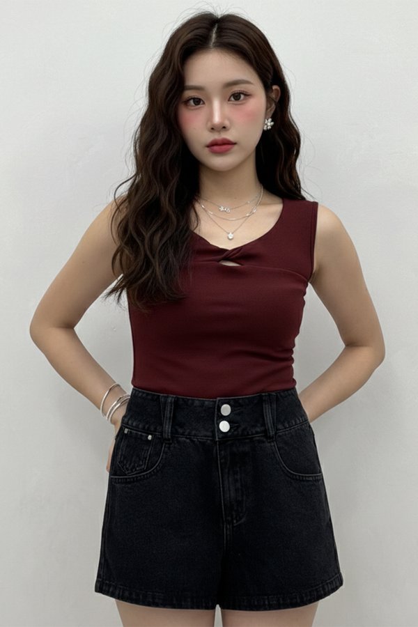 Theo Padded Top Maroon *PLUSH*