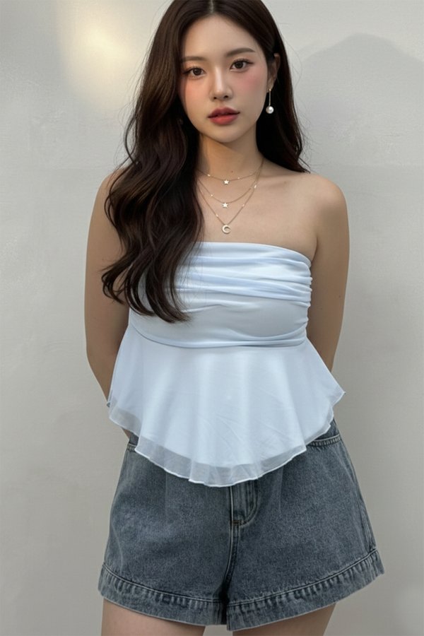 Twila Mesh Padded Top Baby Blue