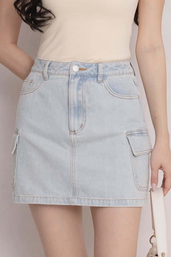 Arden Denim Skorts Light Acid