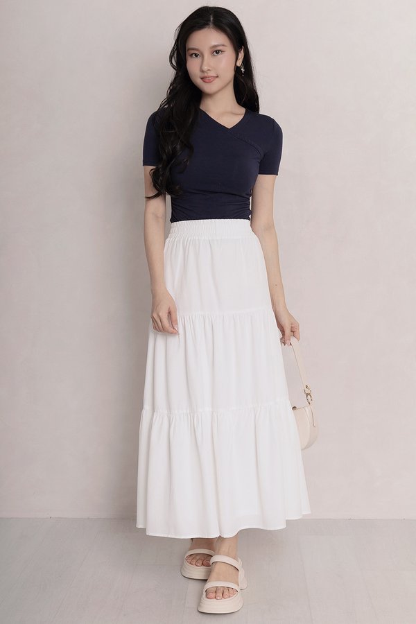 Liora Midaxi Tiere Skirt White