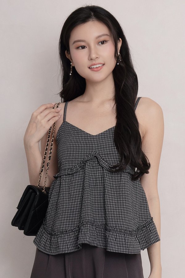 Nixie Top Black/White Gingham