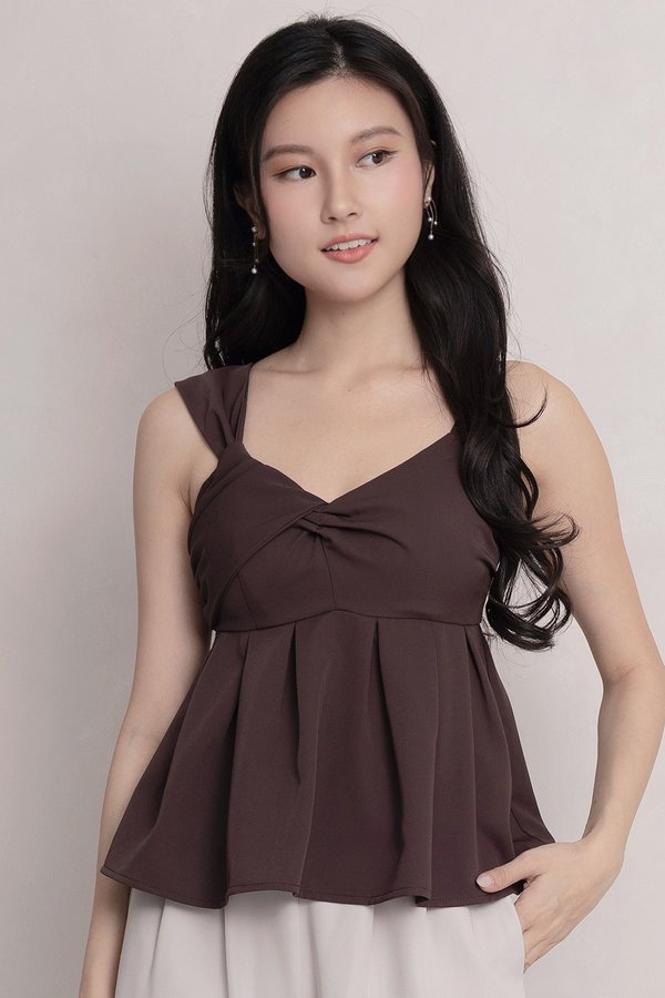 Clarissa Padded Top Dark Cocoa