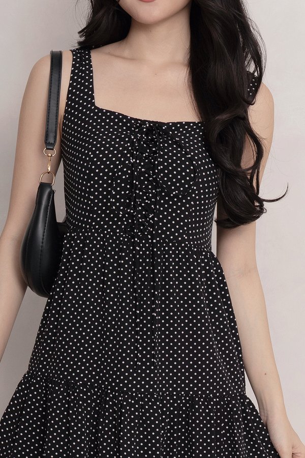 Junia Polka Dot Dress Black