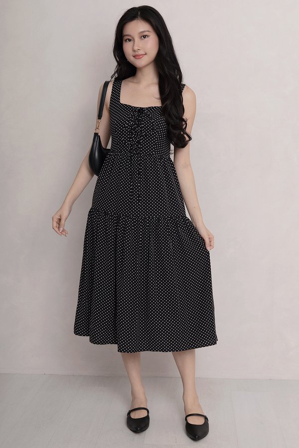 Junia Polka Dot Dress Black