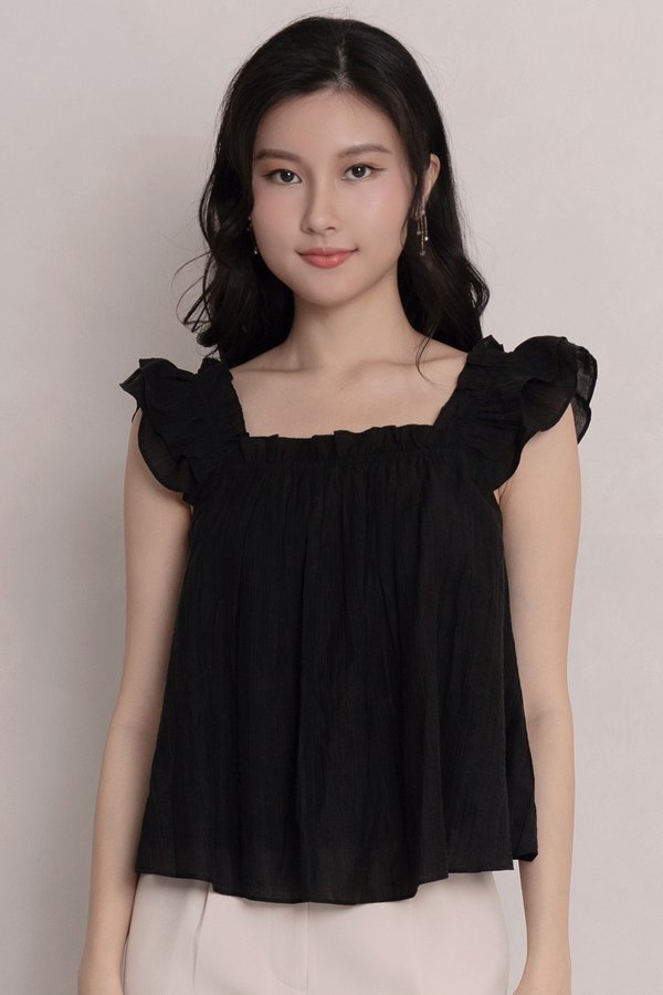Prudence Crepe Top Black