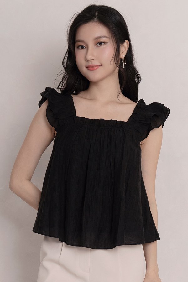 Prudence Crepe Top Black