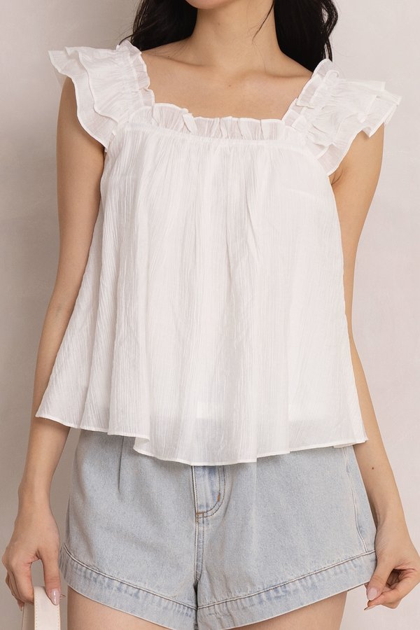 Prudence Crepe Top White