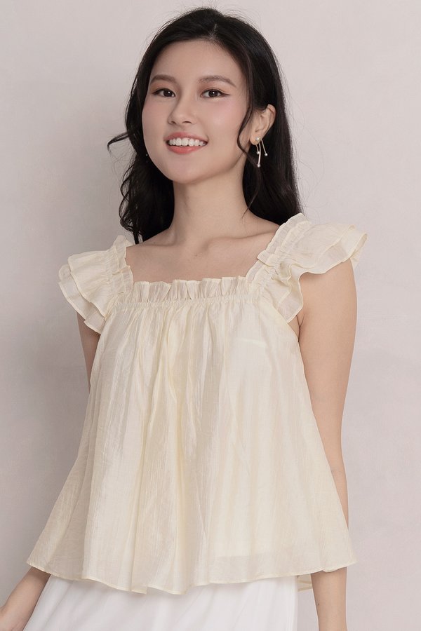 Prudence Crepe Top Buttermilk