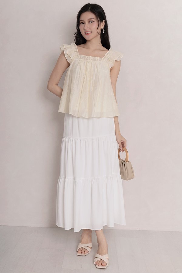 Prudence Crepe Top Buttermilk