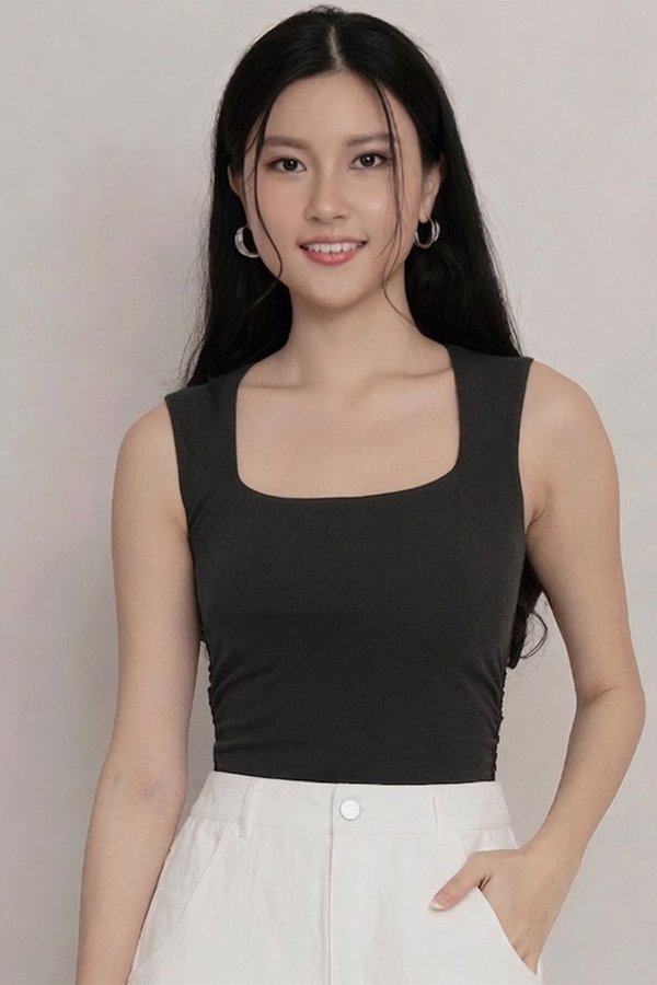 Tasha Padded Top Charcoal Grey *PLUSH*