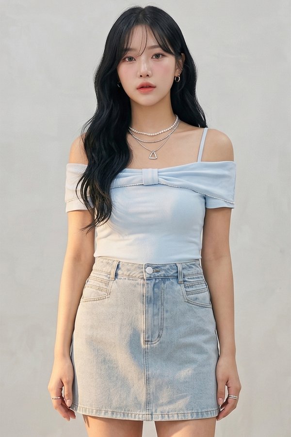 Leenda Denim Skorts Light Wash