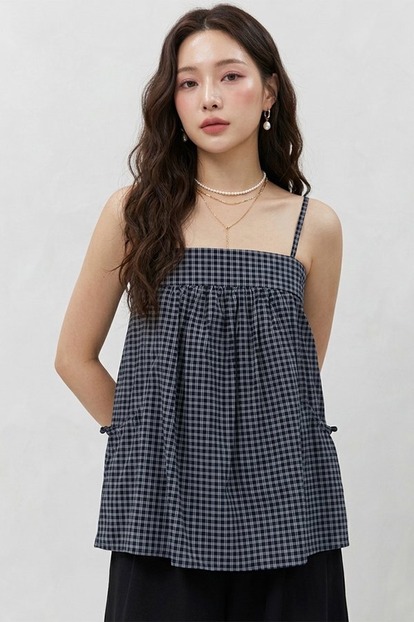 Zena Parachute Top Black Checks