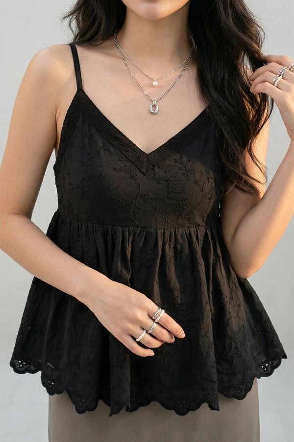 Shermina Crochet Top Black