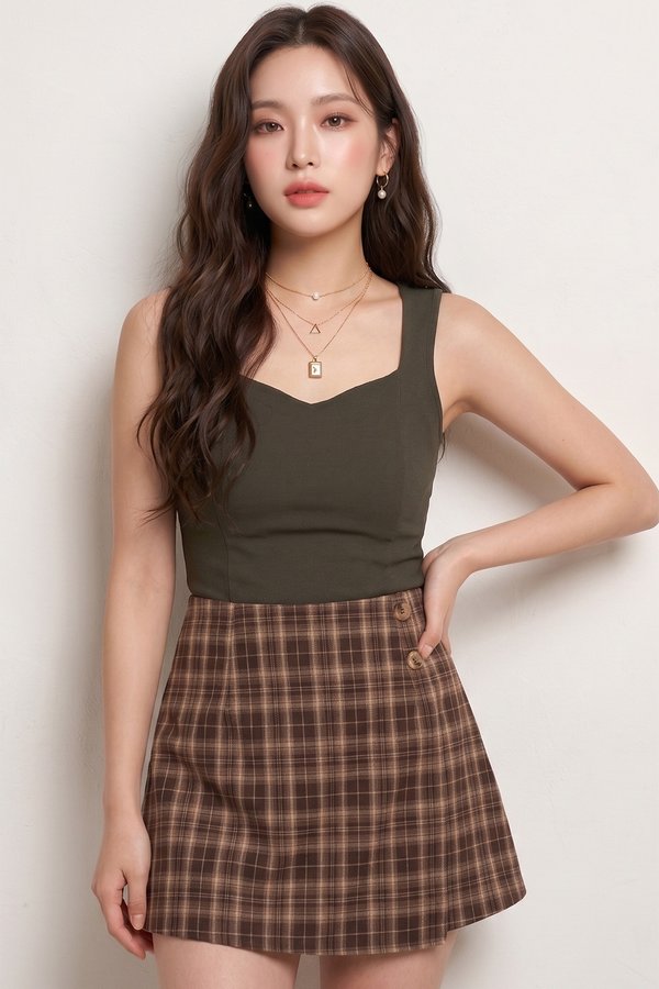 Teagan Padded Top Fossil Olive *PLUSH*
