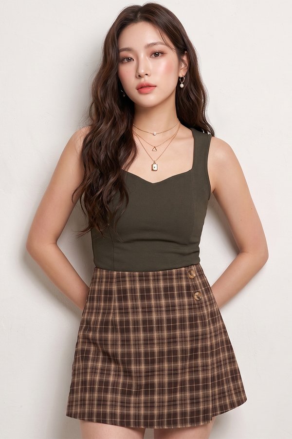 Teagan Padded Top Fossil Olive *PLUSH*