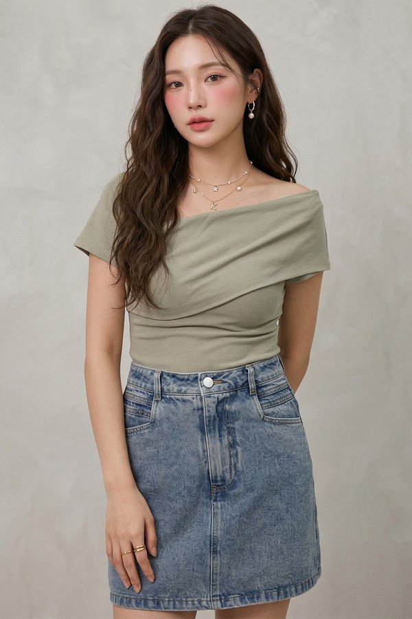 Leenda Denim Skorts Stone Wash