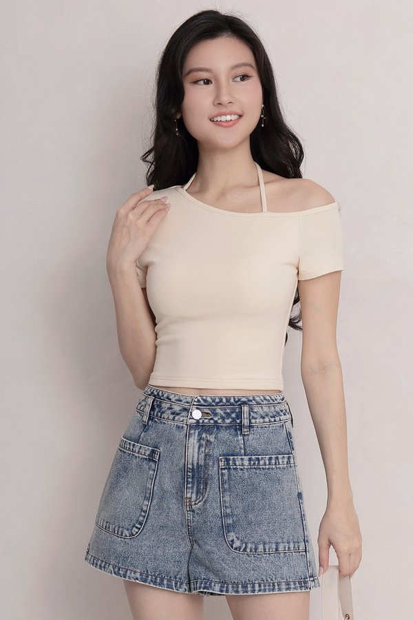 Laine Denim Shorts Stone Acid