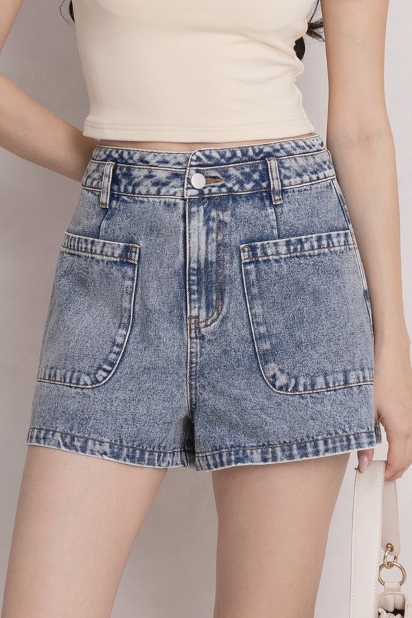 Laine Denim Shorts Stone Acid
