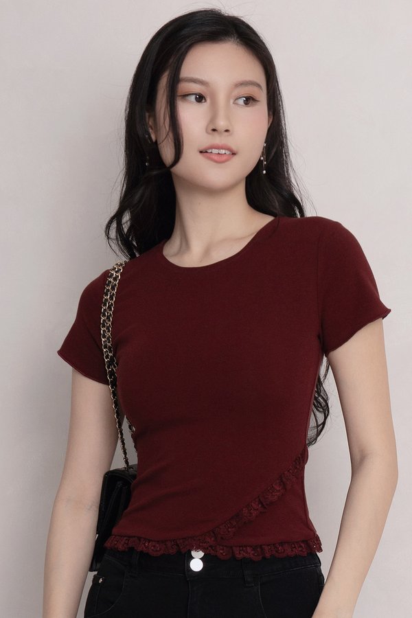Tansy Padded Top Maroon *PLUSH*