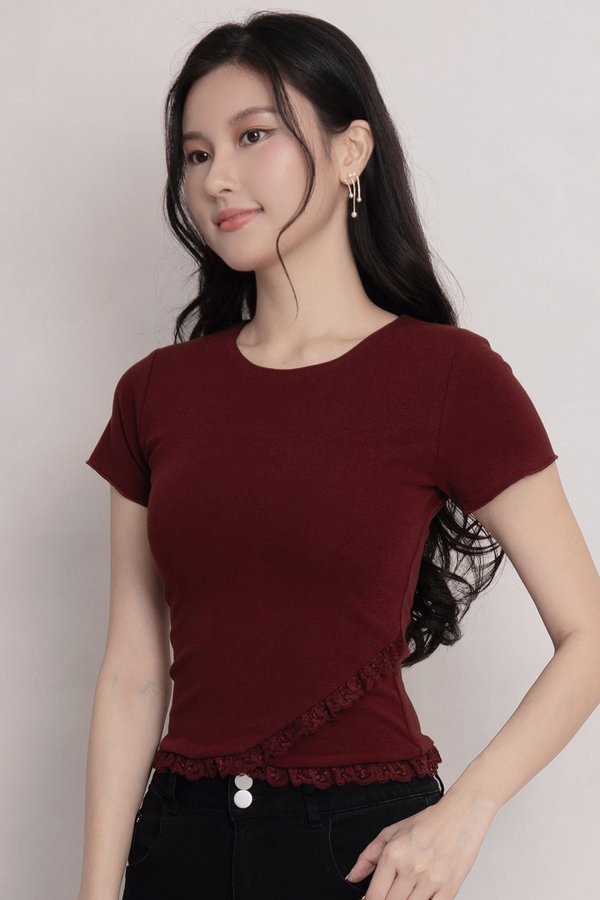 Tansy Padded Top Maroon *PLUSH*