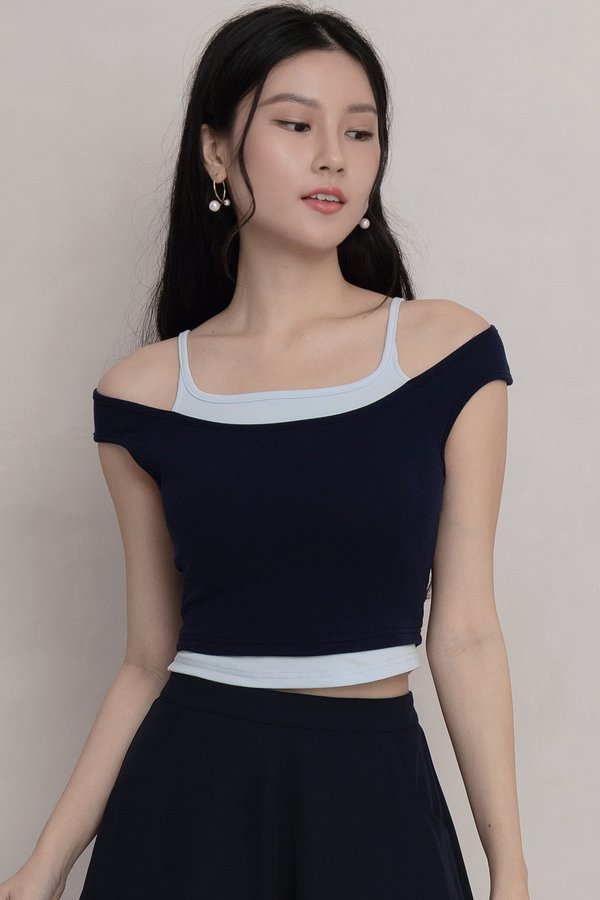 Lixie Padded Top Navy/Baby Blue *PLUSH*