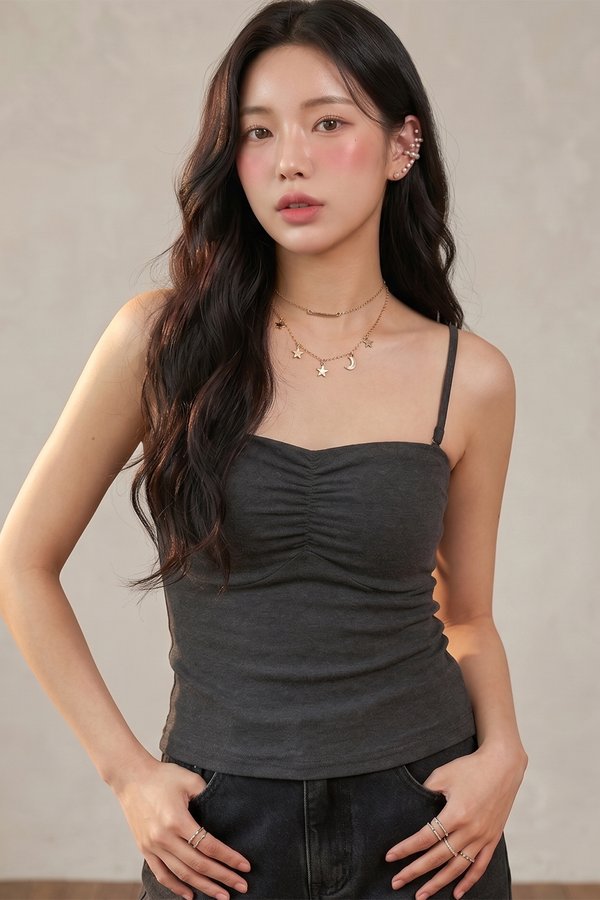 Piper Padded Top Dark Textured Grey *PLUSH*