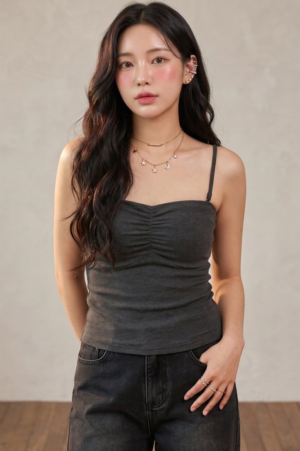 Piper Padded Top Dark Textured Grey *PLUSH*