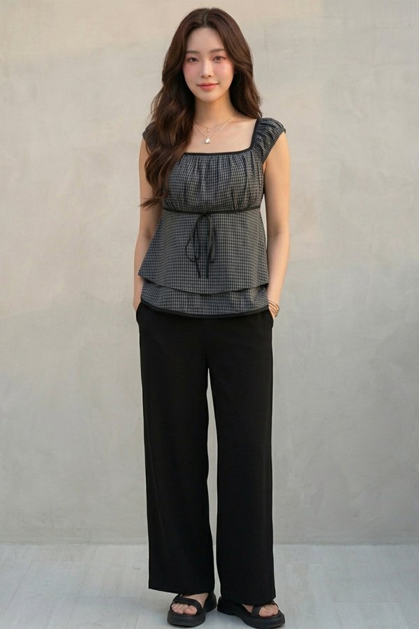 Sabrina Padded Top Black Gingham