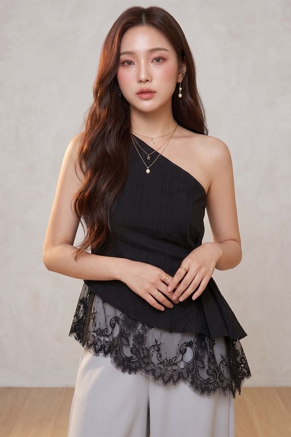 Lila Toga Lace Top Black
