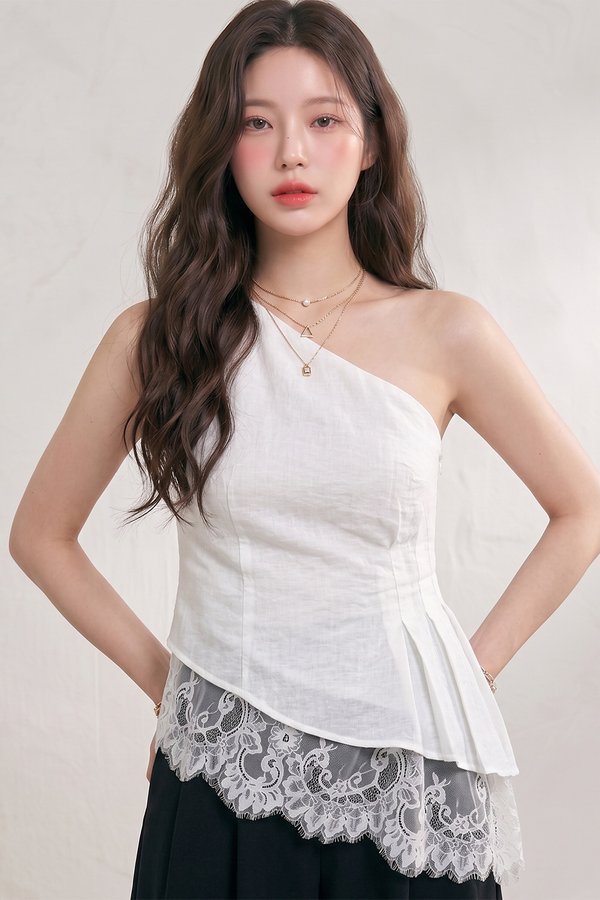 Lila Toga Lace Top White