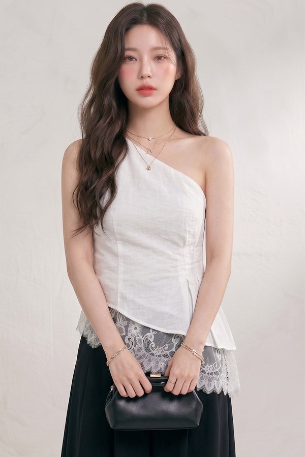 Lila Toga Lace Top White