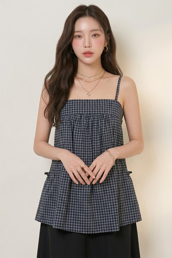 Zena Parachute Top Black Checks