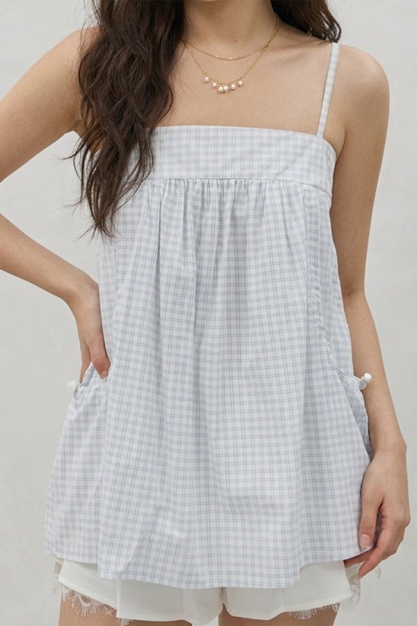 Zena Parachute Top White Checks