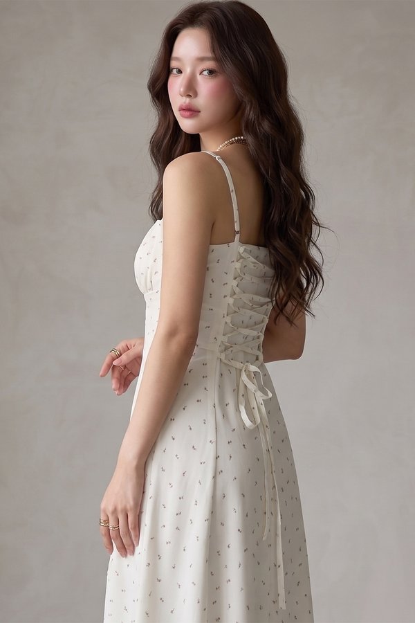 Aletta Dress Mini Bud White