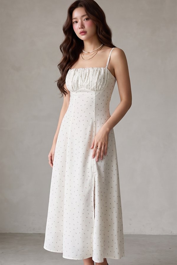 Aletta Dress Mini Bud White