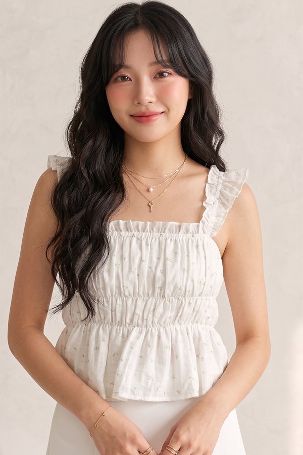 Eula Top White Botanical