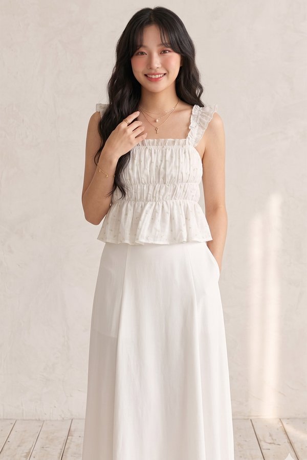 Eula Top White Botanical