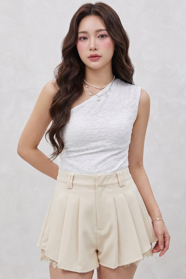 OMG Lace Trim Shorts Buttercream