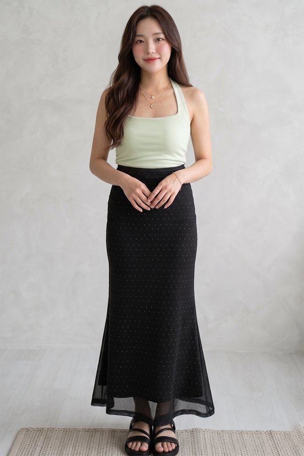 Corra Mesh Skirt Black Polka Dot