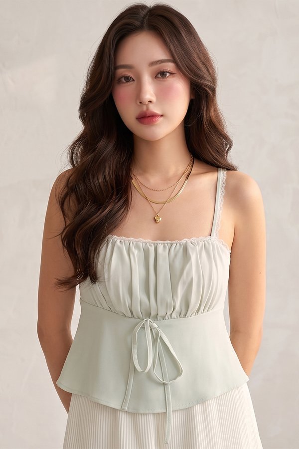 Rita Lace Trim Padded Top Baby Mint